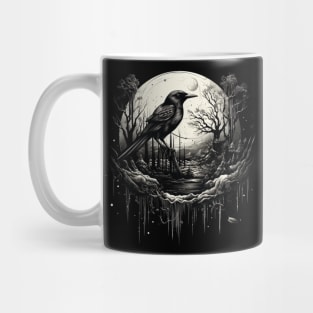 The Black Bird Is Sitting In The Shadow Of a Full Moon Mug